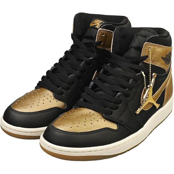 Nike Air Jordan 1 High OG Black 10 Metallic Gold DZ5485-071 Men’s Shoes NEW - Picture 3 of 9